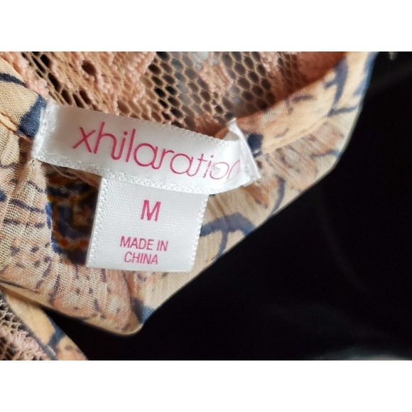 Xhilaration Women Beige Floral Polyester Round Neck Sleeveless Long Maxi Dress M - Picture 9 of 15